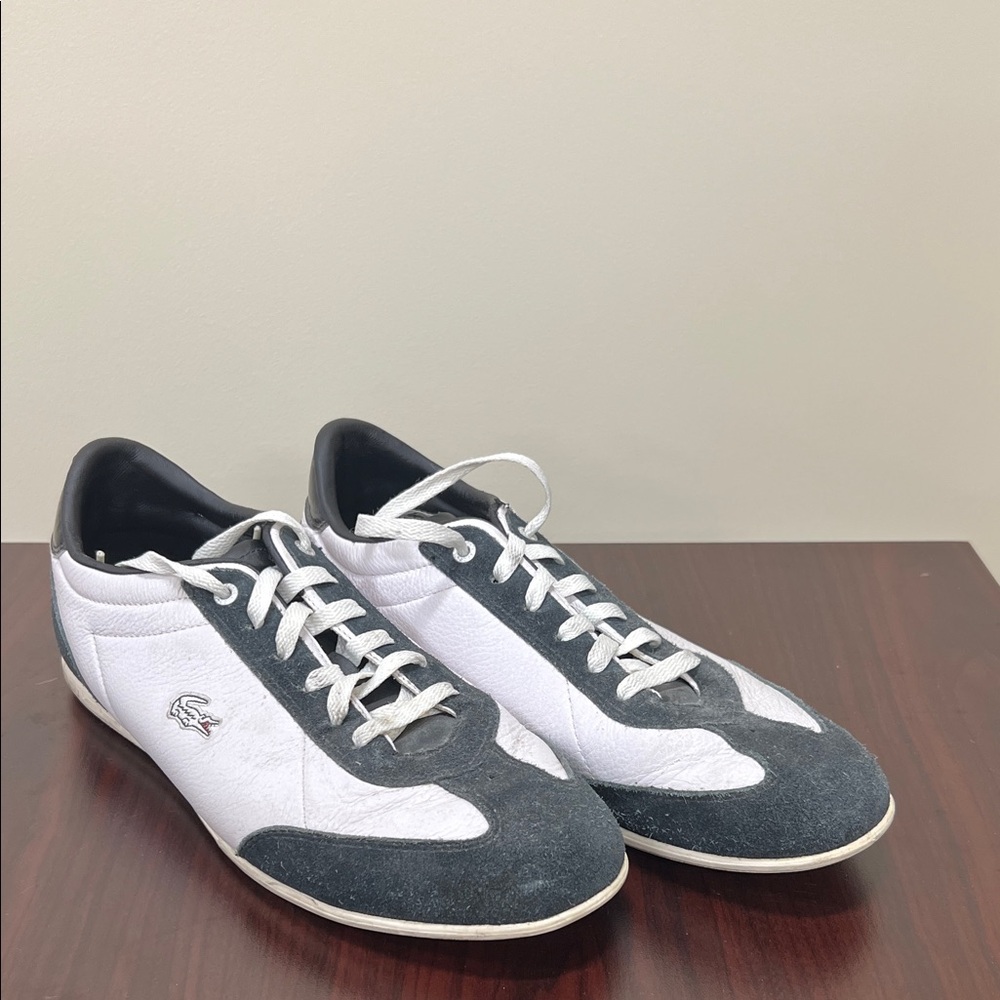 Lacoste Men's Black and White Casual Sneakers